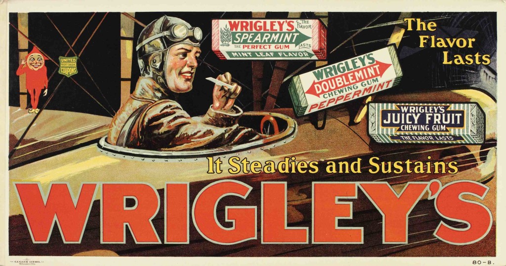 It Steadies and Sustains WRIGLEY'S c.1917 The Gugler Litho Co., ink and paper Albany Institute of History & Art Library, HW 81-20